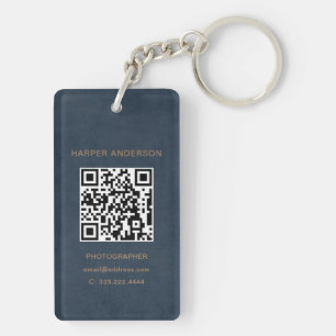 Professional Navy Blue Modern Minimalist Key Ring