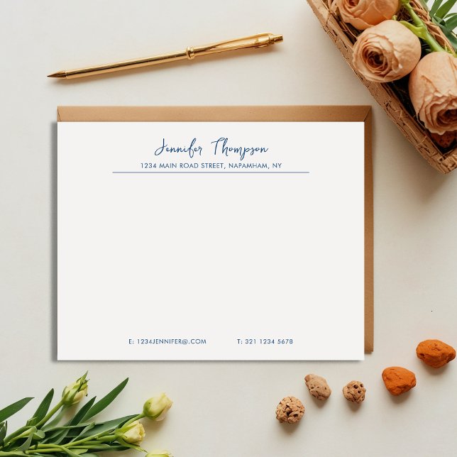 Professional Navy Blue Script Business Card (Creator Uploaded)