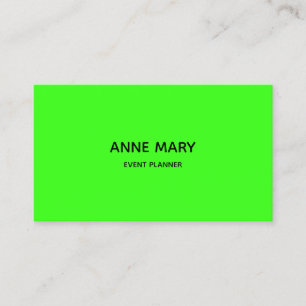 Professional Neon Green Modern Colourful Bright Business Card
