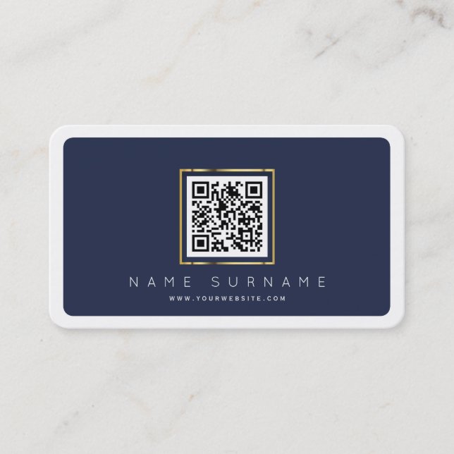 Professional networking QR code modern barcode Bus Business Card (Front)