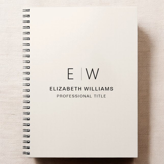 Professional Neutral Monogram Business Initial Notebook (Creator Uploaded)