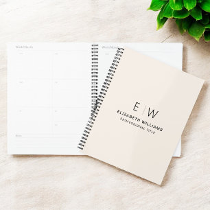 Professional Neutral Monogram Business Initial Planner