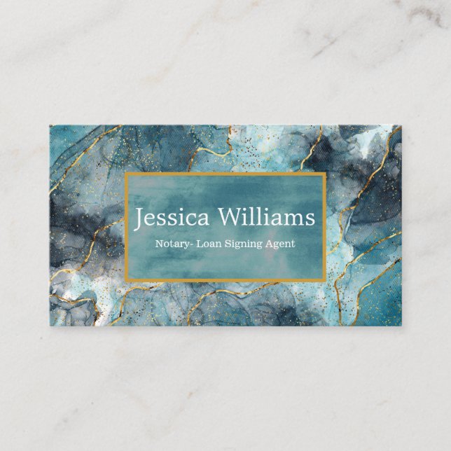 Professional Notary Public Elegant Script Plain Business Card (Front)