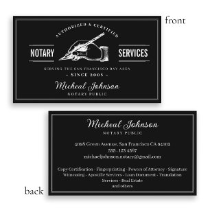 Professional Notary Services Vintage Customisable Business Card