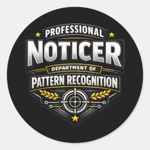 Professional noticer department of pattern classic round sticker