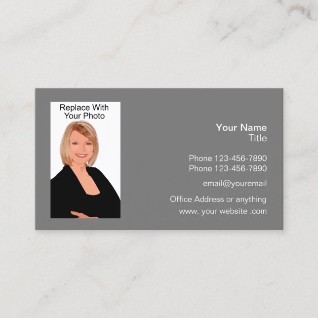 Professional Occupation Photo Template Business Card (Front)