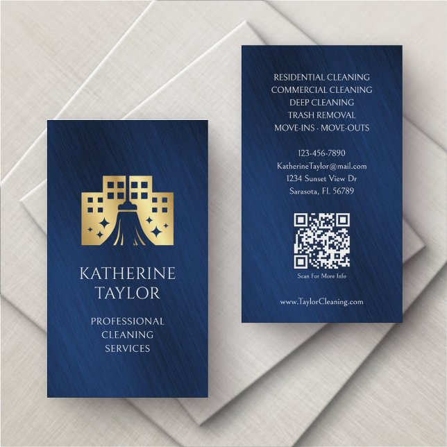 Professional Office Cleaning Service Business Card (Creator Uploaded)