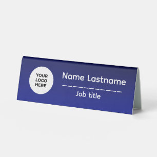 Professional Office Desk Name Plate with Logo 
