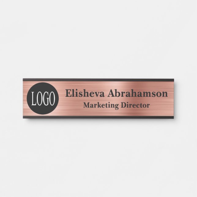 Professional Office Door Sign Signs Rose Gold (Front)