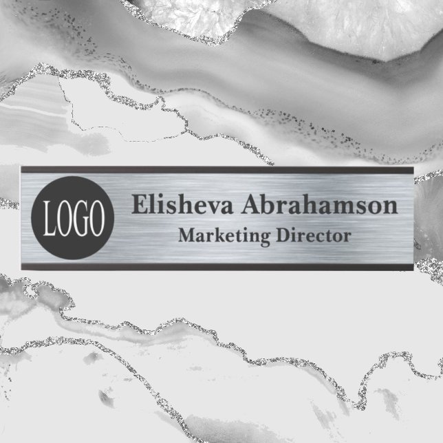 Professional Office Door Sign SIlver Name Plate (Creator Uploaded)