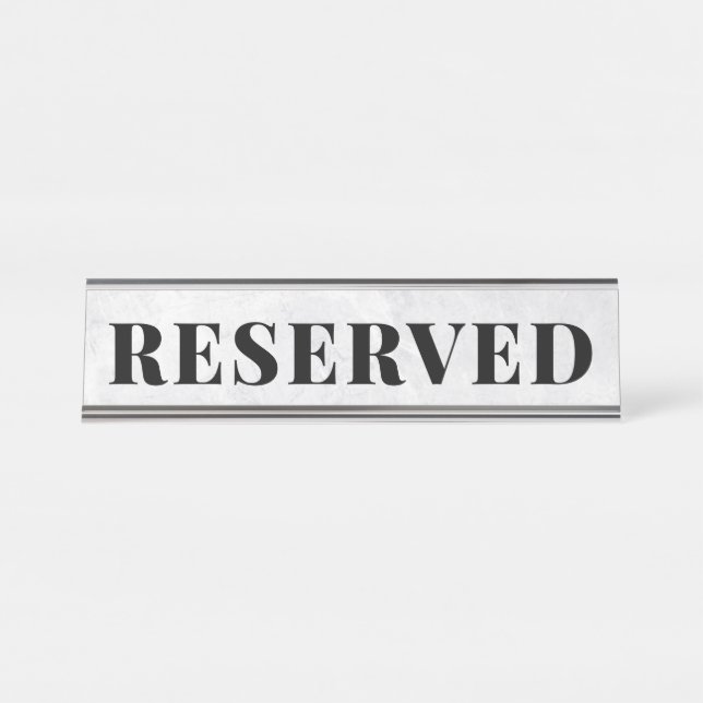 Professional Office RESERVED Desk Name Plate (Front)