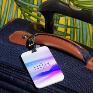 Professional Ombre Pink Purple Brushstroke Luggage Tag