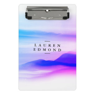 Professional Ombre Pink Purple Brushstroke Mini Clipboard
