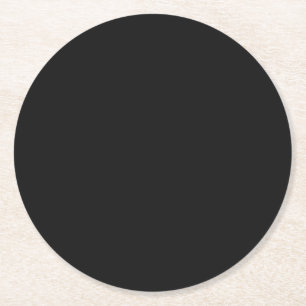 Professional Onyx Black Colour   Classic Elegant  Round Paper Coaster