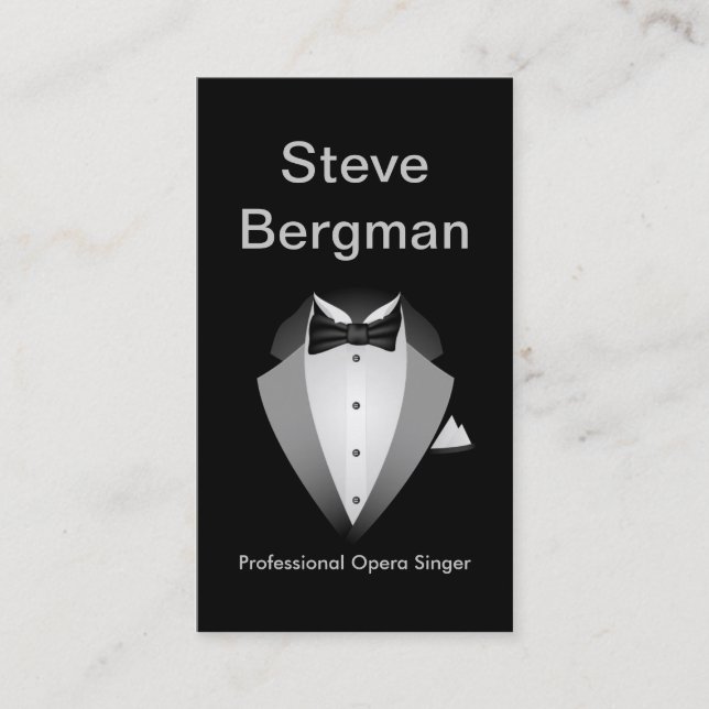 Professional Opera Singer Suit Man Theatre Concert Business Card (Front)