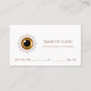 Professional Optometrist Appointment Brown Eye Card