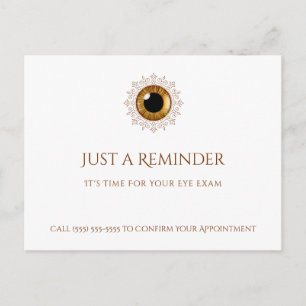 Professional Optometrist Appointment Brown Eye Postcard