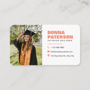 Professional Orange Simple Modern Minimal Calling Card