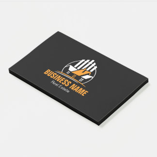 Professional Orange White Real Estate Logo Post-it Notes