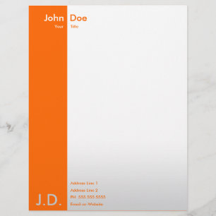 professional oranges personalised letterhead