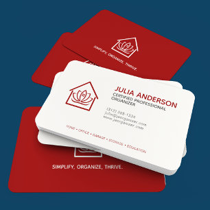Professional Organiser Crimson Red Business Card