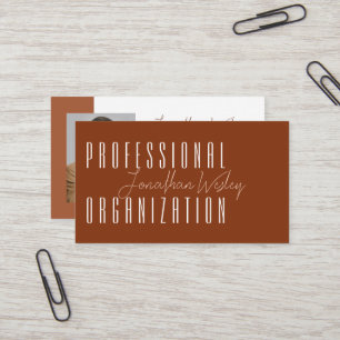 Professional Organizer Burnt Orange Business Card