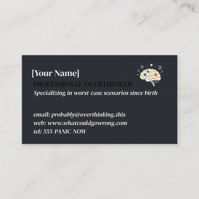 Professional Overthinker Funny Chaos Agent Business Card (Front)