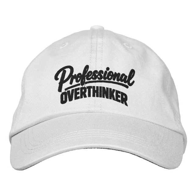 Professional Overthinker Funny Humour Embroidered Hat (Front)