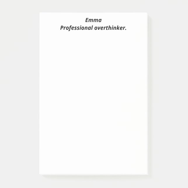Professional overthinker, Funny, Witty, Custom Post-it Notes (Front)