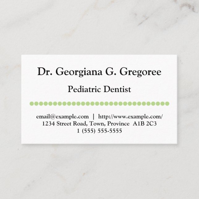 Professional Paediatrics Dentist Business Card (Front)