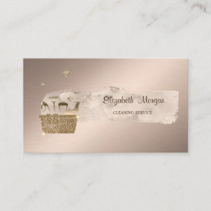 Professional  Paint Stroke Glitter Cleaning Business Card