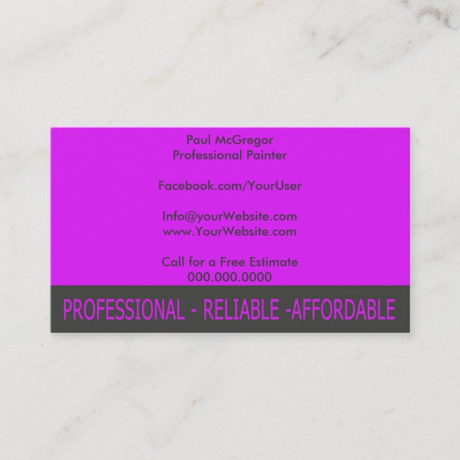 Professional Painter Business Card (Front)
