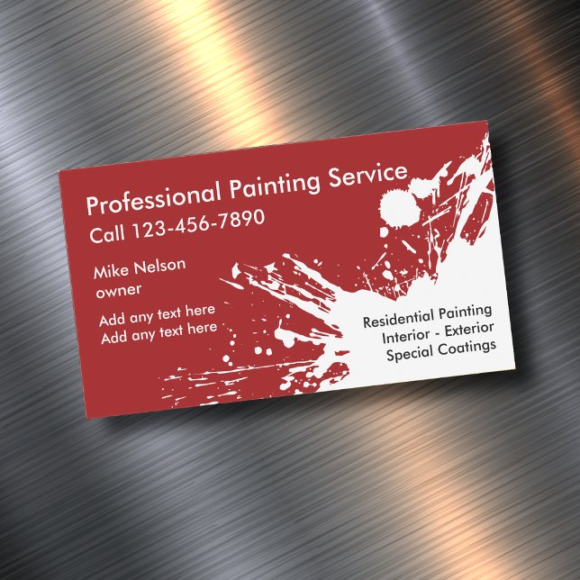 Professional Painter Business Card Magnets (Painting magnetic business cards by custom business templates)