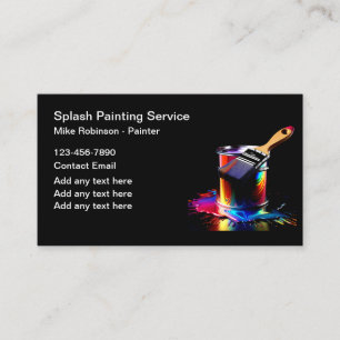 Professional Painter Colourful Paint Can Business Card