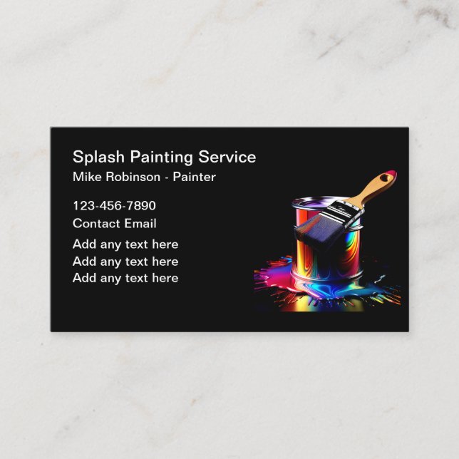 Professional Painter Colourful Paint Can Business Card (Front)