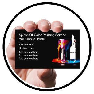 Professional Painter Colourful Paint Can Design Business Card
