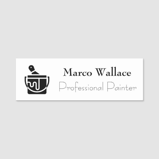 Professional Painter Logo Contractor Name Tag (Front)