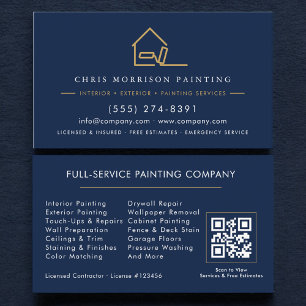 Professional Painter Painting Company QR Code Business Card