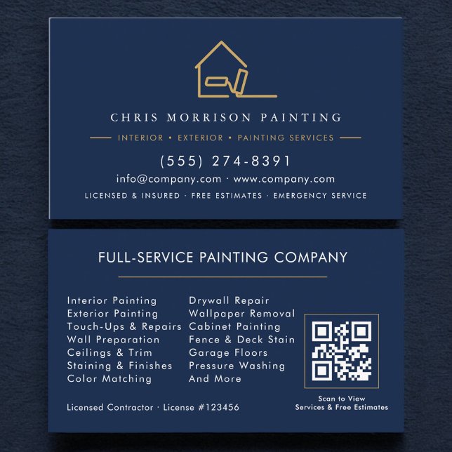 Professional Painter Painting Company QR Code Business Card (Creator Uploaded)