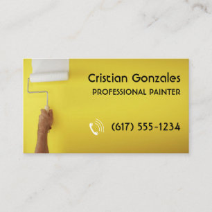 Professional Painter   Painting Decorating Yellow Business Card