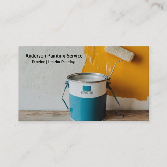 Professional Painting Service elegant paint bucket Business Card (Front)