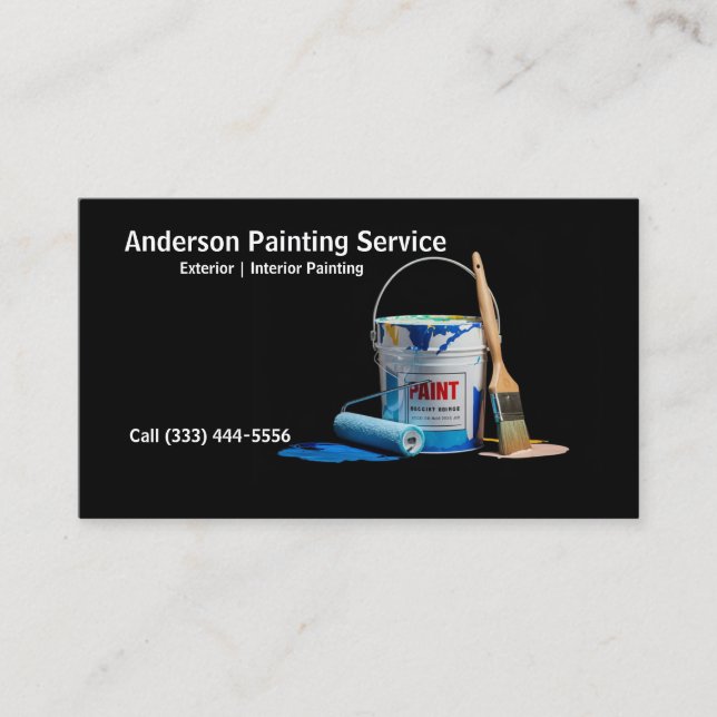 Professional Painting Service elegant paint bucket Business Card (Front)