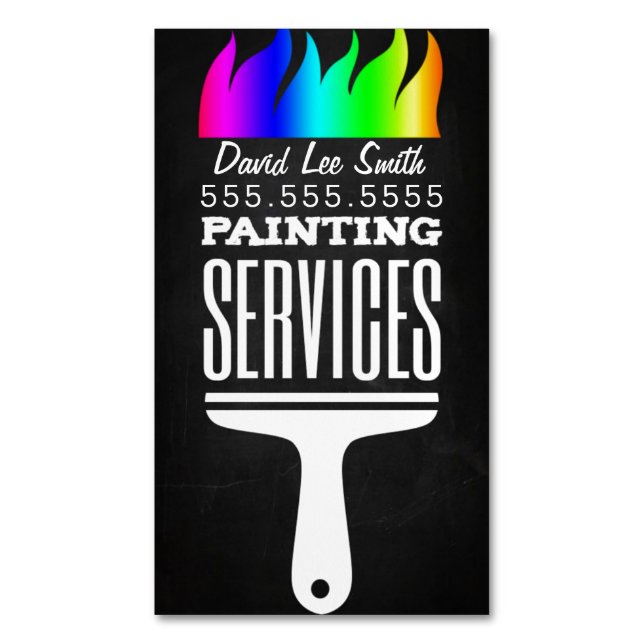 Professional Painting Service Magnetic Business Card (Front Vertical)