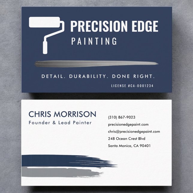 Professional Painting Service Navy Blue  Business Card (Creator Uploaded)
