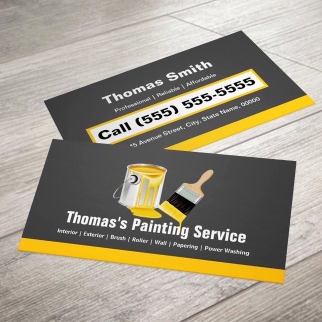 Professional Painting Service Painter Paint Brush Business Card (Creator Uploaded)