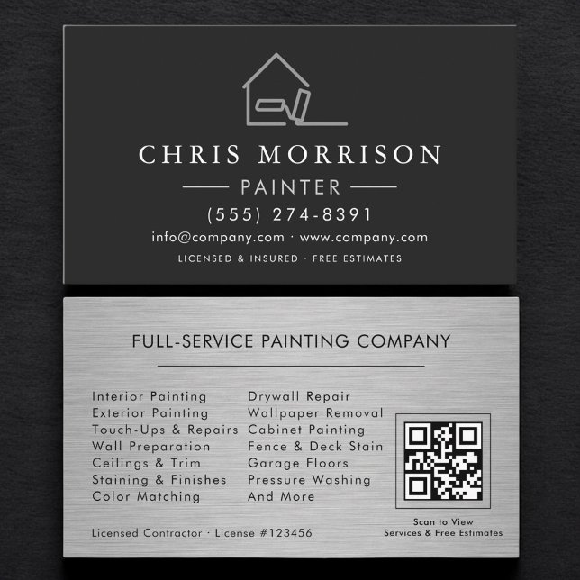 Professional Painting Service QR Code Business Card (Creator Uploaded)