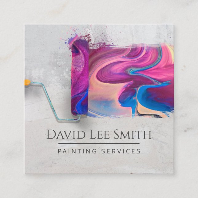 Professional Painting Service Square Business Card (Front)