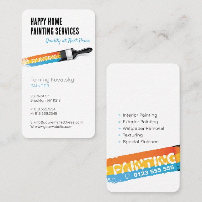 Professional Painting Services | Your Offer Business Card (Front/Back)