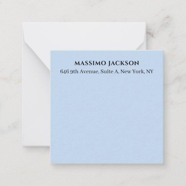 Professional pale blue modern minimalist name card (Front)