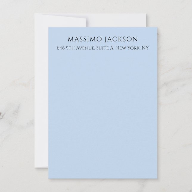 Professional pale blue modern minimalist name card (Front)